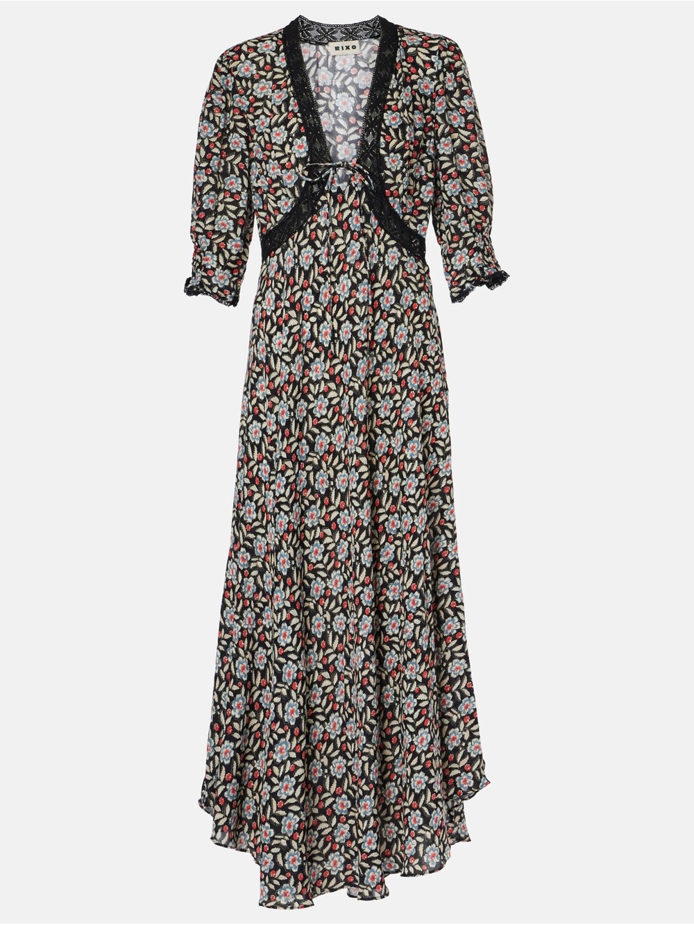 RIXO Black Floral Amina dress - Picture 2 of 5